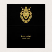 Carte De Visite Lion Avec Couronne - Style Or 3 (Intérieur déplié)