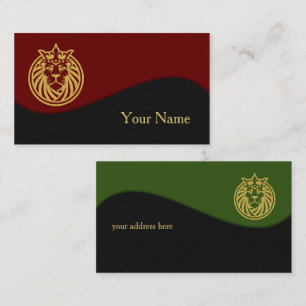 Carte De Visite Lion Avec Couronne - Style Or 4