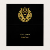 Carte De Visite Lion Avec Couronne - Style Or 4 (Intérieur déplié)