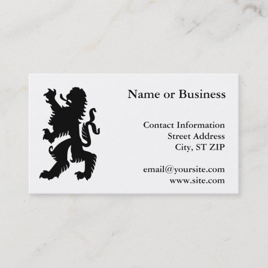Carte De Visite Lion bavarois noir (Devant)