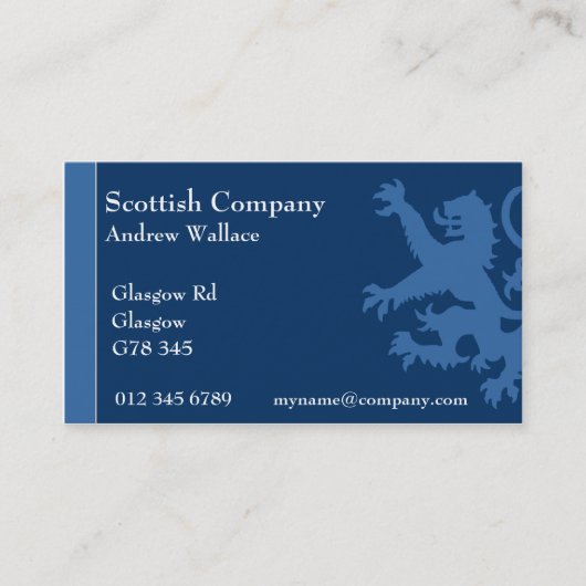 Carte De Visite Lion effréné de l'Ecosse (Devant)