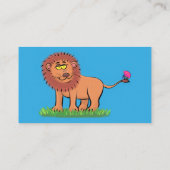 Carte De Visite Lion joyeux avec dessin animé de papillon (Dos)