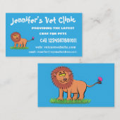 Carte De Visite Lion joyeux avec dessin animé de papillon (Devant / Derrière)