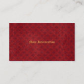 Carte De Visite Lion médiéval Red Fleur de Lis d'or (Dos)