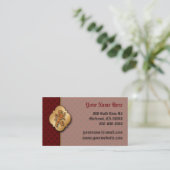 Carte De Visite Lion médiéval Red Fleur de Lis d'or (Debout devant)