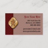 Carte De Visite Lion médiéval Red Fleur de Lis d'or (Devant)