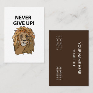 Carte De Visite Lion Ne Jamais Abandonner Lion