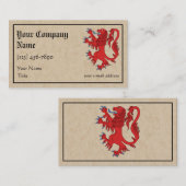 Carte De Visite Lion Rampant Gules (Devant / Derrière)