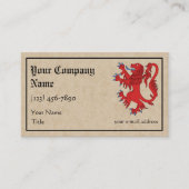 Carte De Visite Lion Rampant Gules (Devant)
