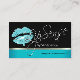 Carte De Visite Lip Turquoise et argent