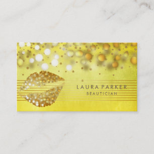 Carte De Visite Lips Gold Stripes maquillage Artiste Beauticier