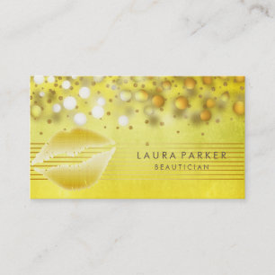 Carte De Visite Lips Gold Stripes maquillage Artiste Beauticier