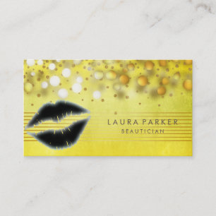 Carte De Visite Lips Gold Stripes maquillage Artiste Beauticier