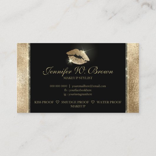 Carte De Visite Lips Maquillage luxe élégant (Dos)