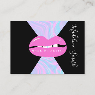 Carte De Visite Lips Marble Abstrait Rose Maquilleur 