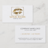 Carte De Visite Lips or et cadre géométrique (Devant / Derrière)