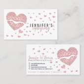 Carte De Visite Lips Rose Gold Heart Gloss Maquillage Lipstick mar (Devant / Derrière)