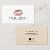 Carte De Visite Lipsense Distributeur Rose Gold Lips Élégant (Devant / Derrière)