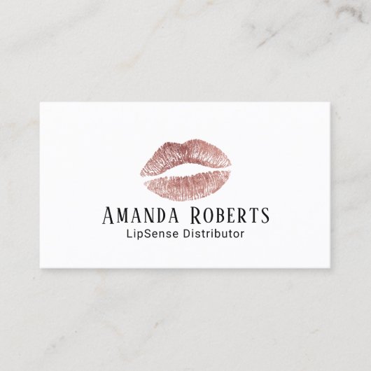 Carte De Visite Lipsense Distributeur Rose Gold Lips Élégant (Devant)