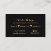 Carte De Visite LipSense Distributor 3D Script Rose Gold Dripping (Dos)