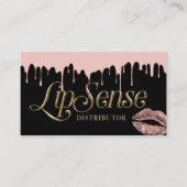 Carte De Visite LipSense Distributor 3D Script Rose Gold Dripping (Devant)