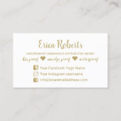 Carte De Visite Lipsense Distributor Rose Gold Drip Maquillage (Dos)