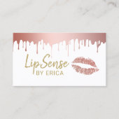 Carte De Visite Lipsense Distributor Rose Gold Drip Maquillage (Devant)
