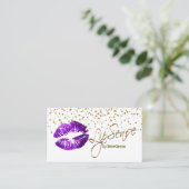 Carte De Visite Lipsense Gold Confetti & Purple Lips (Debout devant)