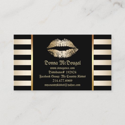 Carte De Visite Lipsense Lipstick Distributeur Moderne Lips Or (Devant)