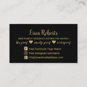 Carte De Visite Lipsense maquillage Artiste Rose Gold Lips médias  (Dos)