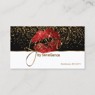 Carte De Visite Lipsense Parties scintillant rouge lèvres sur bla