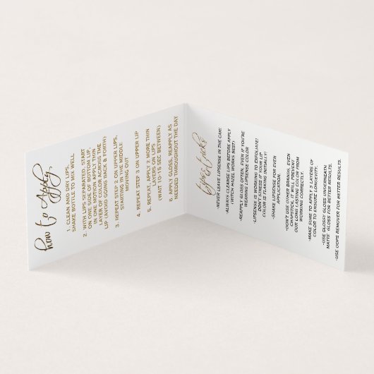 Carte De Visite Lipsense rose et or (Intérieur)