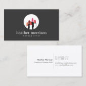 Carte De Visite Lipstick Collage Logo 2 pour maquillage Artistes,  (Devant / Derrière)