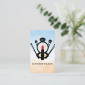 Carte De Visite Lipstick et miroir de maquillage | Brosses de Mua (Debout devant)