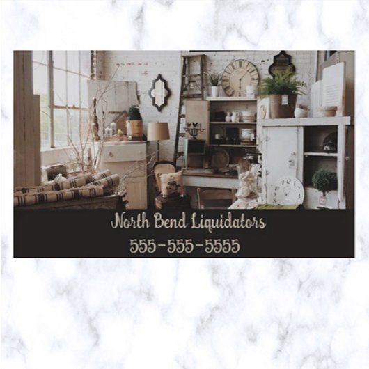 Carte De Visite Liquidateurs modifiables et revendeurs d'antiquité