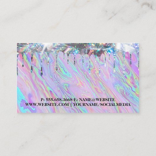 Carte De Visite Liquide Iridescendant | Lavette Shimmer | Style (Dos)