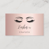 Carte De Visite Liquide maquillage artiste rose or code QR (Devant)