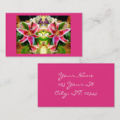 Carte De Visite Lis rose d'astronome (Devant / Derrière)