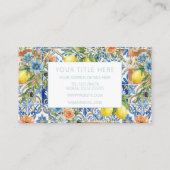 Carte De Visite Lisbon Elegant Mediterranean Lemon Tile Pattern (Dos)