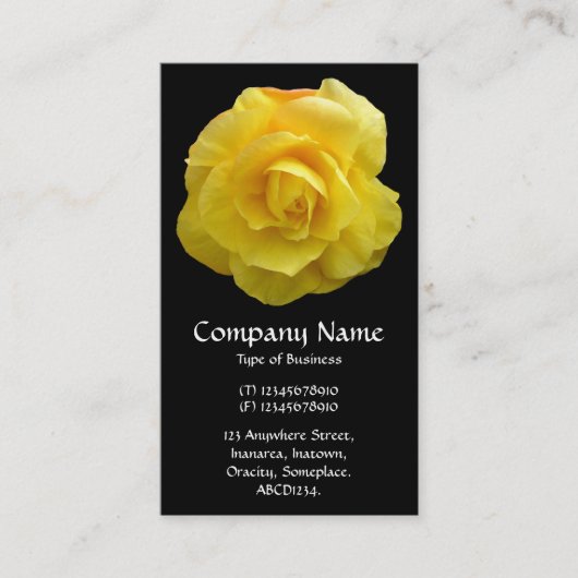 Carte De Visite Lisianthus jaune - Noir (Devant)