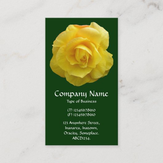 Carte De Visite Lisianthus jaune - Vert foncé (Devant)