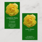 Carte De Visite Lisianthus Jaune - Vert Gris Profond (Devant / Derrière)