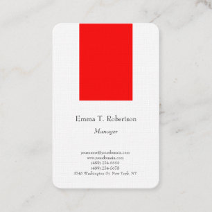 Carte De Visite Lisible tendance simple minimaliste rouge blanc