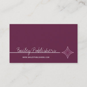 Carte de visite lisse de diamant, aubergine