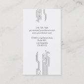 Carte de visite lisse plat de techno - gris-foncé (Dos)