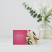 Carte de visite lisse rose de cosmétologie (Debout devant)