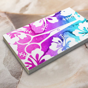 Carte De Visite Liste de cheveux Aquarelle Tropical Beauté Salon