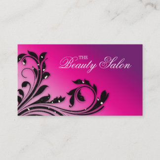 Carte De Visite Liste de cheveux Beauté Feuilles rose violet Parti