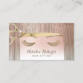 Carte De Visite Liste de cheveux Beauté Rose Gold Pastel Salon (Devant)
