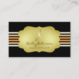 Carte De Visite Liste de cheveux BlackGold Parties scintillant Sal
